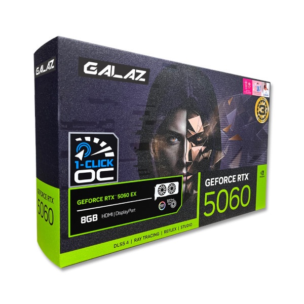[GALAX] 갤럭시 GALAZ 지포스 RTX 5060 EX BLACK OC D7 8GB