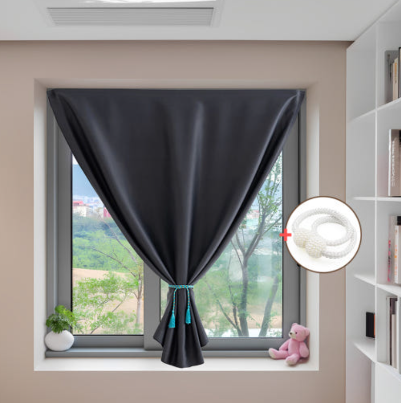 메이스 붙이는 안방 암막커튼 창문형 벨크로 작은창 짧은 커튼 120X140 그레
