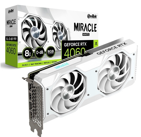 [emTek] GeForce RTX 4060 MIRACLE WHITE D6 8GB